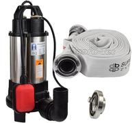 Pompe pour eaux brutes, eaux usées et eaux chargées C 750W avec système de broyage | Câble de 10 mètres | Pompe submersible avec flotteur et système de broyage | 14000 litres/heure | 0,75 bar | + Racc