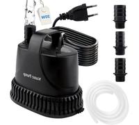 Pompe pour eaux sales - Petite pompe submersible - Pour le transfert d'eau - Débit d'eau réglable - 1200 litres/heure - Noir