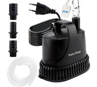 Pompe pour eaux sales - Petite pompe submersible - Pour le transfert d'eau - Débit d'eau réglable - 1200 litres/heure - Noir