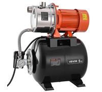 Pompe pour puits peu profonds de 1,6 CV avec réservoir de pression, 230 V, débit de 6000 litres par heure. Pompe d'irrigation en acier inoxydable avec réservoir de 19 litres. Système de surpression au
