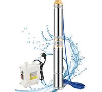 Pompe pour puits profond Clanmacy 750 W Pompe pour puits 4000 L/h Compatible 4,7 pouces Acier inoxydable Câble de 20 m