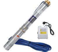 Pompe pour puits profonds Jiubiaz 4 pouces, résistante au sable, 1,1 kW, 4000 l/h et disjoncteur de protection du moteur