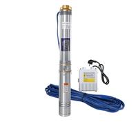 Pompe pour puits profonds Jopassy 4 pouces, résistante au sable, 1,1 kW, 4000 l/h et disjoncteur de protection du moteur