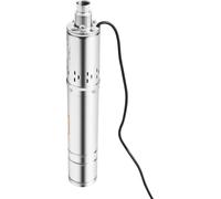 Pompe pour puits profonds - Pompe à eau électrique - Prise UE 220 V - e CE - Pour l'irrigation et la maison - Argent