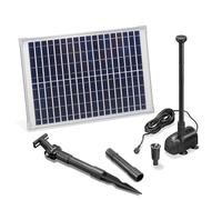 Pompe Solaire de Bassin 20 W Module Solaire 1350 l/h Débit 1,9 m Tête de Livraison Kit Complet pour Bassin de Jardin