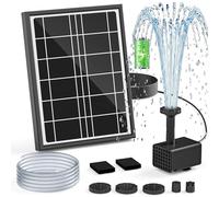 Pompe Solaire pour Bain d'oiseaux, Pompe à Eau Solaire 4 W avec Support de Batterie 2000 mAh, 5 Modes de pulvérisation et Tuyau en PVC de 1,2 m, Fontaine à énergie Solaire pour Bain d'oiseaux, étang