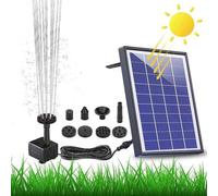Pompe solaire pour bassin - 65 W - batterie intégrée de 1 500 mAh - pompe à eau améliorée - pour bassin de jardin ou bain d'oiseaux - 6 jets d'eau