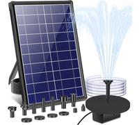 Pompe solaire pour bassin, 7,5 W, débit de 300 litres par heure, avec filtre, 10 buses