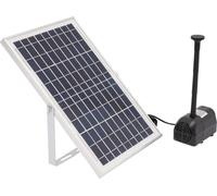 Pompe solaire pour bassin - Pompe pour fontaine et cascade - 10 W 17 V, 1000 l/h - IP68 étanche - Sans balais DC 6–24 V - Panneau solaire 35×23,5 cm - Verre
