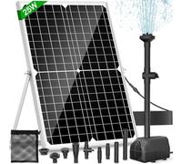 Pompe solaire pour bassin - Pompe solaire de 25 W avec débit de 1700 l/h et 4 styles de pulvérisation, cordon d'alimentation extensible de 5 m, sac de protection contre les débris pour fontaine