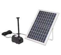 Pompe solaire pour fontaine - Kit de fontaine - Panneau solaire 17 V/10 W - Moteur sans balais CC 6–24 V - Débit 1 000 l/h - Hauteur de refoulement 1,5 m - Dimensions du panneau 35 × 23,5 × 1,7 cm - N