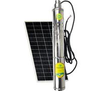 Pompe solaire pour puits profond 150 W CC 12 V, débit élevé 2 000 L/h, hauteur de refoulement 40 m, contrôleur intégré, CC 12 V, 150 W (pompe seule)