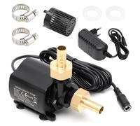 Pompe submersible 12V, débit de 800 litres par heure, hauteur de refoulement de 5 mètres, réglage sur 5 niveaux