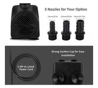 Pompe submersible 550 GPH, 30 W, ultra silencieuse, pour fontaine, 2 000 l/h, avec une hauteur de refoulement de 2,2 m et 3 buses pour aquarium.