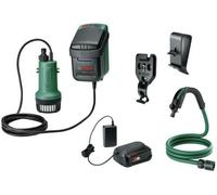 Pompe Submersible Bosch GardenPump 18V-2000, Sans Fil, Avec Fixation Murale et Réservoir, Tuyau d'Arrosage 2.5m