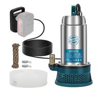 Pompe Submersible Compatible Avec Batterie Makita 18 V 5000L/H | Pompe À Eau Sans Fil Avec Tuyau 10 M, Câble 5 M, Pour Piscine, Lit À Eau, Arrosage De Jardin((san Batterie)