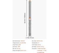 Pompe submersible, construction en acier inoxydable, haute efficacité énergétique, 750W Démarrage externe, EU