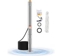pompe submersible de puits profond de 750W en acier inoxydable, pompe à eau 65 l/min - 210 pieds de profondeur - pompe haute performance pour la maison et le jardin