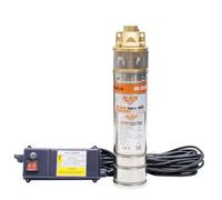 Pompe Submersible Eau Propre RURIS Aqua 101 750W - Débit 2400 L/h Hauteur 60 m Turbine Bronze Câble 15 m Panneau Inclus