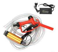 Pompe submersible électrique 12 V 24 V 220 V pour huile, eau, diesel, haut débit 30 l, corps en acier inoxydable, entrée de 51 mm avec tuyau de 4 m, design portable pour ferme et chantier (jaune 220 V