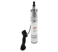 Pompe submersible multi-étagée pour eau - 550W, 230V, 50Hz - Hauteur de refoulement maximale : 100 m - Débit : 1,2 m³/h - Étanchéité IP68, prise EU, câble de 10 m - Acier inoxydable argenté