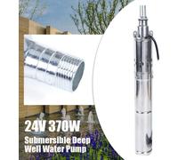 Pompe submersible, pompe pour puits profonds, pompe de puits, pompe à eau solaire en acier inoxydable 65 m, 370 W, 24 V Pompe à eau solaire pour eaux usées propres