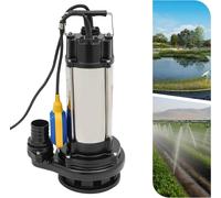 Pompe submersible pour eaux sales, 2 CV 220V prise EU, 36000 l/h, acier inoxydable, interrupteur à flotteur, pour marais/utilisation industrielle