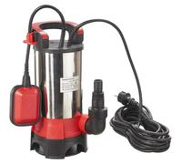 Pompe immergée eaux usées acier inox 1100W STPK1100, 19000L/h, 35mm solides, 8m hauteur