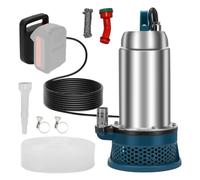 Pompe Submersible pour Makita Batterie 18V 5000L/H, Pompe à Eau sans Fil | Hauteur de Refoulement 16M, Tuyau 10M,Câble Connexion 5M pour Arrosage de Jardin, Piscine, Étang, Lit à Eau(Sans Batterie)