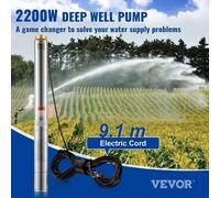 Pompe submersible pour puits profonds Pompe à eau en acier inoxydable 2200 W 9,8 m³/h 144 m