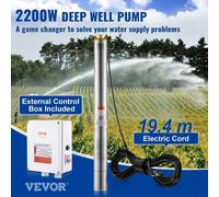 Pompe submersible pour puits profonds Pompe à eau en acier inoxydable 2200 W 9,8 m³/h 144 m