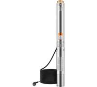 Pompe submersible pour puits profonds Pompe à eau en acier inoxydable Puissance d'entrée 1100 W, hauteur de refoulement maximale 246 pieds, débit 100 l/min pour l'irrigation agricole, l'abreuvement du