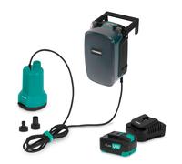 Pompe submersible sans fil 20V - 90 W - 4500 l/h - 0,8 bar - eaux propres | batterie 4,0 Ah et chargeur inclus