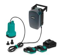 Pompe submersible sans fil 20V-90W - 4.500 l/h,0,8 bar, 2 batterie&chargeur | S2_SP514DC Vonroc - Pour eau propre, vidange, aspiration à plat, 2 batteries 2Ah et chargeur rapide inclus
