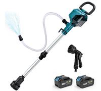 Pompe submersible sans fil pour cuve à pluie, 15000 RPM, avec batterie 2 x 4,0 Ah, hauteur de refoulement de 10 mètres. Pompe d'eau de surface, 3/4", pompe de jardin avec buse de pulvérisation pour ja