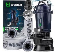 Pompe vide cave fosse septique avec broyeur d'eau + TUYAU 2'' 30M WUBER 2500 W 18000 l/h