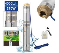 Pompes de puits Izrielar Pompe de puits profond Ø110 mm Pompe de puits en acier inoxydable avec un débit de 0,37 kW 4000 l/h, pompe à pression submersible pour corps de puits