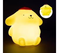 Pompompurin Veilleuse pour enfants, contrôle tactile, rechargeable | Produit sous licence officielle Sanrio, 3 niveaux de luminosité, corps en vinyle souple, lampe de chevet sans fil Blue Sky