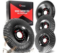 Pomsare 4 Pièces Disque Bois Meuleuse 125mm - Ensemble de Disques pour Façonner, Meuler, Couper et Sculpture sur Bois - Roues pour Meuleuse d'angle