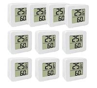 Pomurom 10X Thermomètre et Hygromètre Numérique LCD, Thermomètre Hygromètre Intérieur Digital à Haute Précision, Température et Humidimètre Indicateur du Niveau Confort pour Maison Bureau