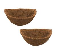 Pomurom 2 Demi-Ronds Doublure en Fibre Coco 35cm, Doublure Remplacement Fibres Coco pour Panier Suspension, Doublures pour Jardinière Murale Pot Fleurs Intérieur Extérieur