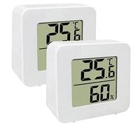 Pomurom 2 Thermomètre et Hygromètre Numérique LCD, Thermomètre Hygromètre Intérieur Digital à Haute Précision, Température et Humidimètre Indicateur du Niveau Confort pour Maison Bureau