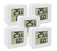 Pomurom 5 Thermomètre et Hygromètre Numérique LCD, Thermomètre Hygromètre Intérieur Digital à Haute Précision, Température et Humidimètre Indicateur du Niveau Confort pour Maison Bureau