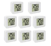 Pomurom 8 Thermomètre et Hygromètre Numérique LCD, Thermomètre Hygromètre Intérieur Digital à Haute Précision, Température et Humidimètre Indicateur du Niveau Confort pour Maison Bureau