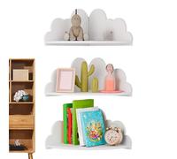 Pomurom Étagère De Coin D'Exposition - 3 Pièces Bibliothèque Murale Cloud | Bibliothèque d'angle Décor Chambre Bébé - pour Chambre Salon Salle de Bains Bureau Petits Espaces