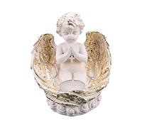 Pomurom Porte-Bougies Chauffe-Plat Chérubin, Bougeoir en Figurine d'ange en Résine, Supports pour Bougies Votives, Bougeoir Décoratif Ailes d'anges, Décoration pour Centre Table Salon Chambre Fête