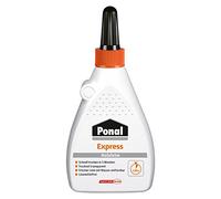 Ponal Colle à bois Express transparente, séchage rapide, résistante à l'eau, 120 g