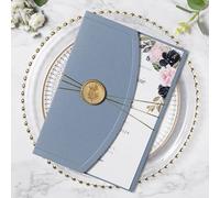 Ponatia - Lot de 20 cartes d'invitation de mariage de 12,7 x 17,8 cm avec enveloppes, sceaux de cire, rubans pour mariage, fête prénatale, anniversaire, invitation Quinceanera