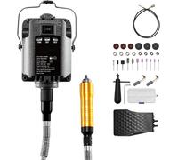 Ponceuse à arbre flexible Outil rotatif 1200W - 30000 tr/min avec pédale - Kit de 31 pièces - Outils de bricolage de haute performance