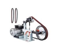 SucceBuy 2HP ponceuse ? bande, vitesse constante, 2 x 82 pouces ponceuse ? bande avec 3 meules, 110V, meule de 12 pouces, surface d'appui plate pour la fabrication de couteaux